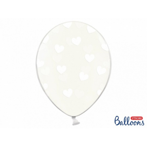 ballon transparent coeur blanc