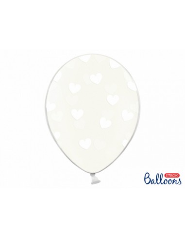 ballon transparent coeur blanc