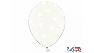 ballon transparent coeur blanc