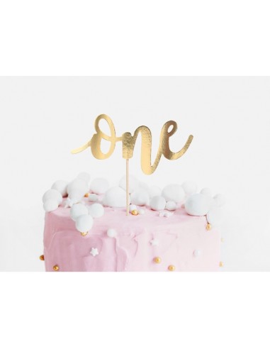 Cake Topper Dore Anniversaire 1 An France Effect