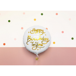 ballon happy birthday blanc 2