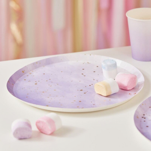 assiettes lila a paillet doré 2