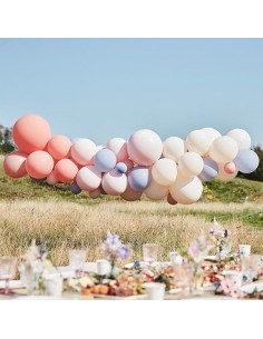 Kit Luxe Guirlande de Ballons Rose & Violet Pastel