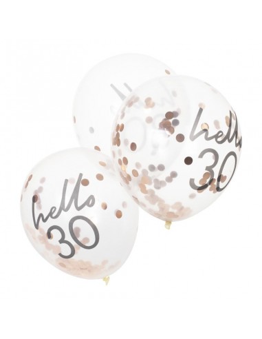 Ballons d'anniversaire à confettis Princesse