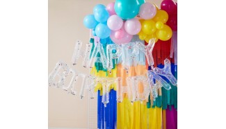 Ballons d'anniversaire confettis colorés