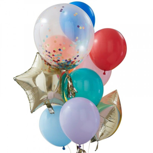 Melange de ballons arc-en-ciel