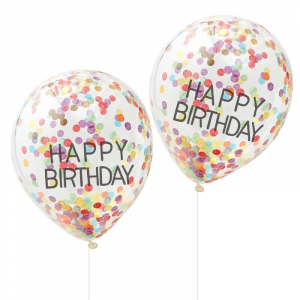 Ballons transparent confettis pour anniversaire