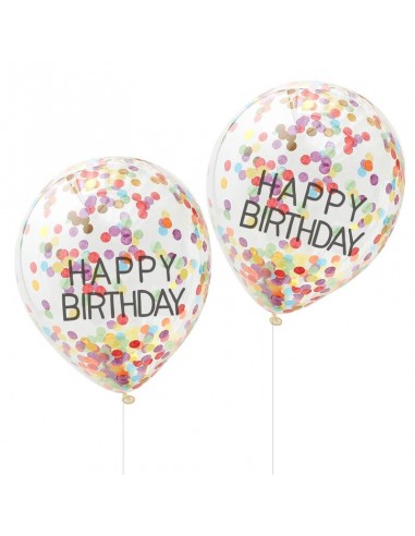 Ballons transparent confettis pour anniversaire
