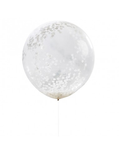 Ballons geants confettis blanc