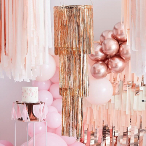 Lustre a frange rose gold 2