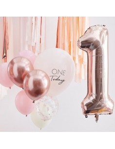 ballon alu 35cm chiffre 2 rose clair pour fêter un anniversaire