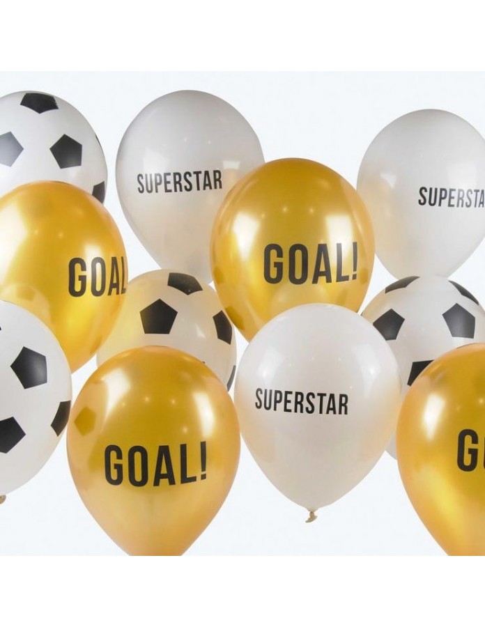 Ballons Anniversaire Foot Blanc Et Dore France Effect