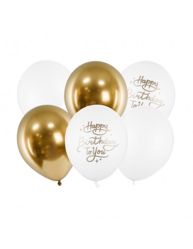 Tresse De Ballons Dorés Happy Birthday
