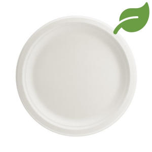 assiette biodegradable blanche