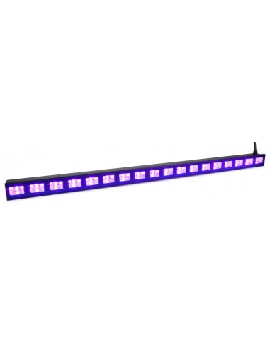 Eclairage et jeux de lumière Beamz BUV243 Barre LED Lumière Noire UV - 24  LEDs, Soirée Fluo / Halloween, DMX, Fixation Mur et Plafond