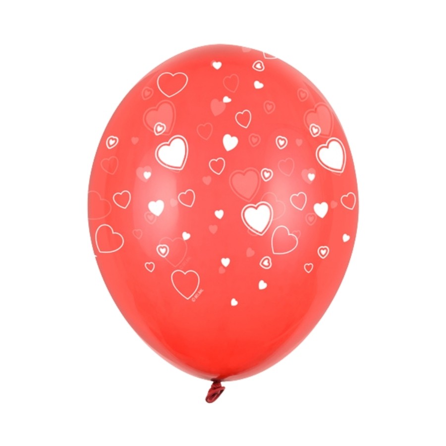 Ballon blanc avec cœur rouge