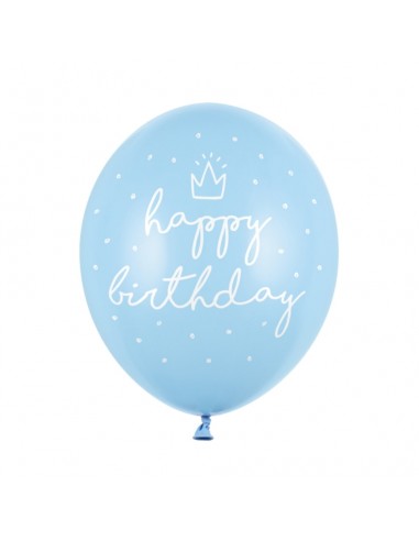 ballon baudruche bleu happy birthday