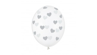 Ballon transparent lumineux coeur (pile offerte)