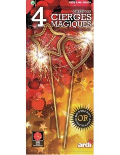 8 Cierges Magiques Argent 17cm - Happy Family
