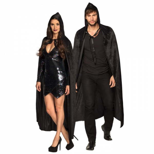 Cape D'Halloween Noire 150cm - Déguisement Adulte Vampire, Sorcière, Cosplay - Polyester Respirant Pour Fêtes & Jeux De Rôle