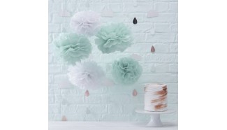 pompons baby shower