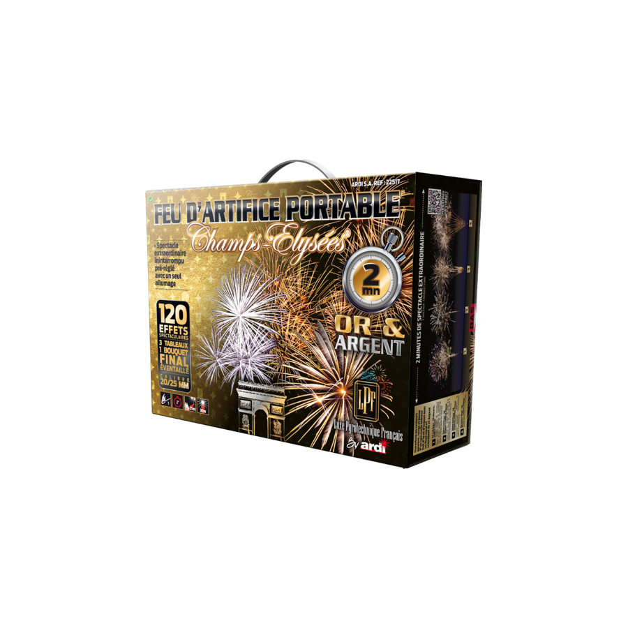 Feu d'artifice portable® Luxe Or & Argent (2 minutes)