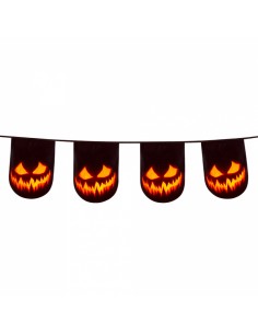 Bannière de Guirlande Halloween Halloween Décoration Banderole de Papier Guirlandes Ghost Citrouille Chauve-Souris Crâne Tête de Fantôme 4 Paquet Décoration Halloween 