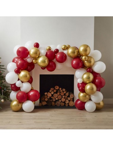 Arche de ballons de Noël, 88 pièces - Kit d'arche de ballons de Noël rouge  blanc argenté - Ballons de Noël en sucre d'orge - D[1745] - Cdiscount Maison