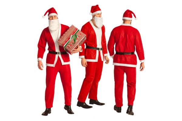 Costume De Père Noël Pour Adultes - Taille Universelle Grande Taille - Tenue Complète Avec Pantalon à Bande Élastique - Déguisement Noël