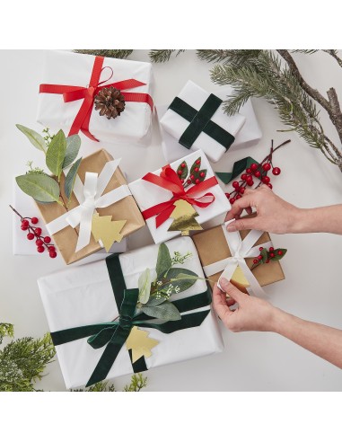 5 Feuilles, Papier D'emballage De Cadeau De Noël, Arbre De Noël