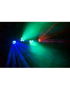 PACK DE 5 EFFETS JEUX DE LUMIERE COMPACTS à LED + PORTIQUE ROBUSTE REGLABLE  EN HAUTEUR idéal soirée ambiance bar club disco