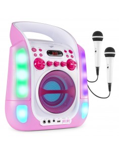 Auna Micro Karaoke avec 1 Microphones, Ecran 5”, Lecteur CD Karaoké Complet  Enfant, Adulte, Micro Enfant pour Chanter Fille et Garcon, Micro sans Fil  Bluetooth, Sono Enceinte Micro Chant Lumières LED 