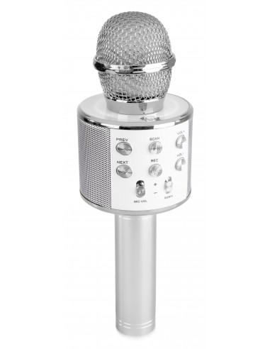 Microphone karaoké avec fonctions lecteur MP3, haut-parleur et bluetooth -  Auvi