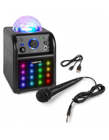 Enceinte karaoke lumineuse rgb bluetooth, musiques, sons & images