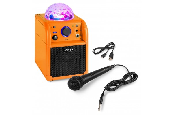 Enceinte karaoké, sur batterie avec boule led, Bluetooth