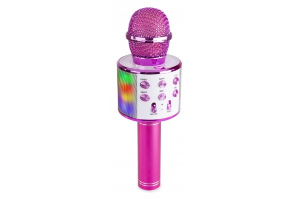 Micro karaoké avec éclairage RGB, rose KMD55P