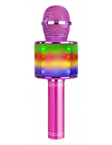 Micro karaoké avec effets lumineux - rose