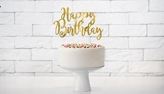 Cake topper anniversaire : décoration pour gâteau happy birthday