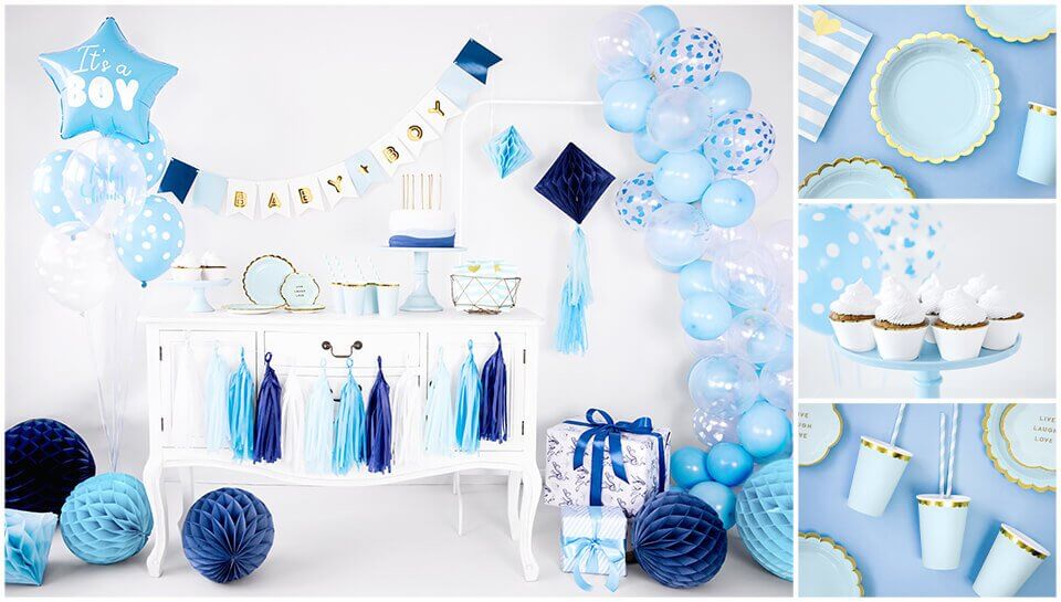 Bebe Garcon Baby Shower Deco et Décoration Bleu pour Future Maman