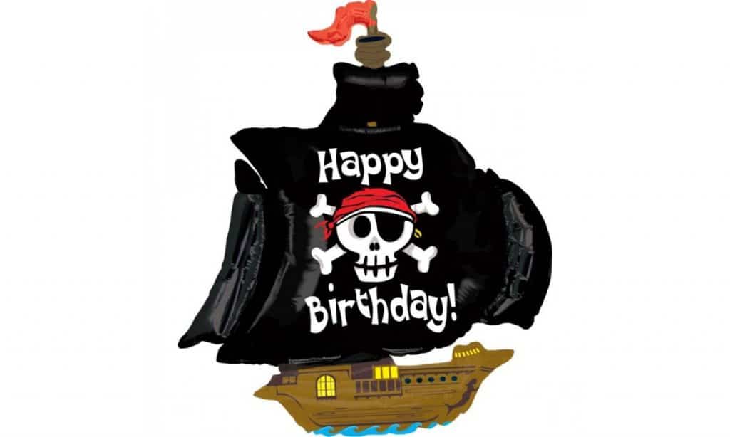 Ballon Bateau pirate Happy birthday