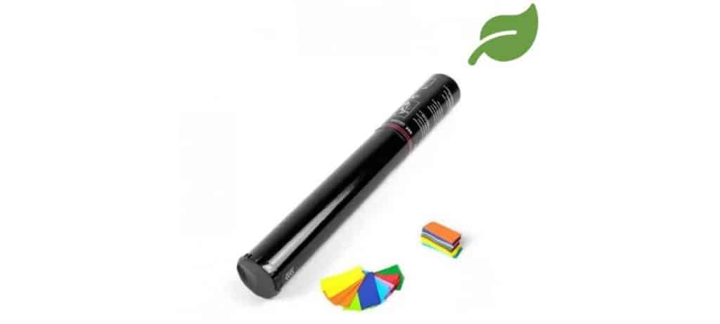 Canon à confettis manuel rectangulaire Multicolore biodégradable - 40 cm