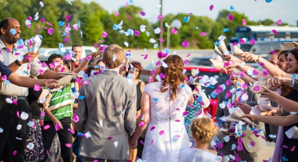 Confettis pour un mariage