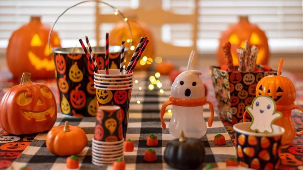 décoration d'une table d'Halloween